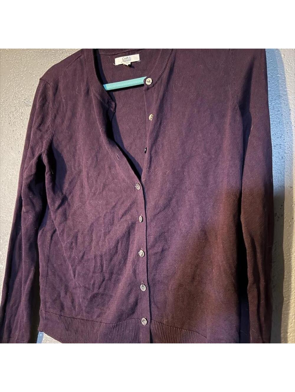 Croft & Barrow Plum Button-Front Cardigan Sweater